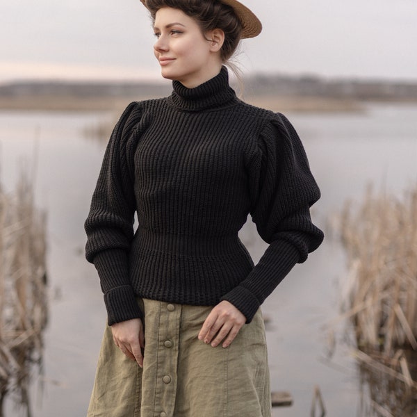 Pullover in Edwardian viktorianischen Stil für den Radsport Fahrrad 1897 Bein aus Mutton Jumper