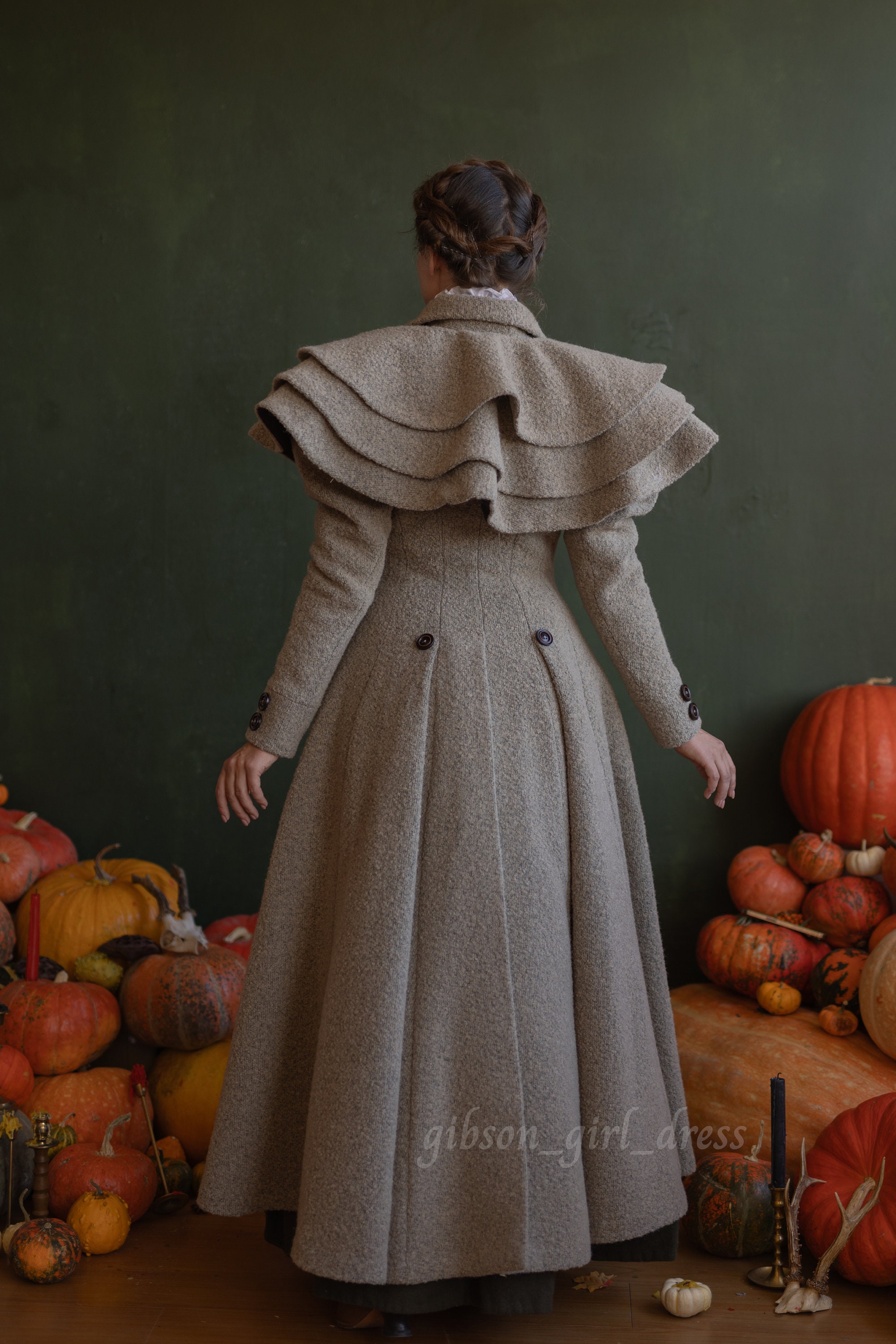 Edwardian Style Wool Coat: Vintage Inspired Cape Coat - Etsy