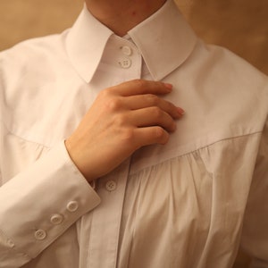 Blouse Suffragette in white in edwardian victorian style imagem 5