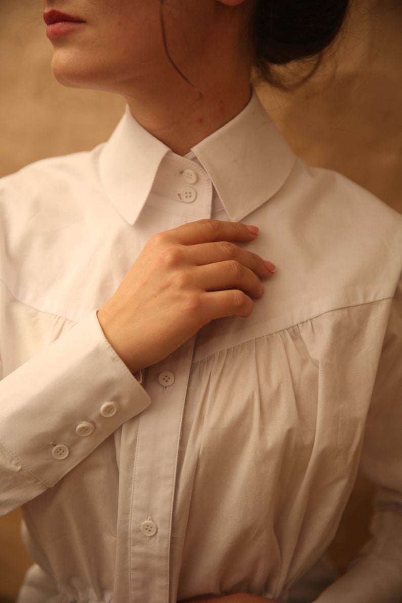 Blouse Suffragette in white in edwardian victorian style imagem 5