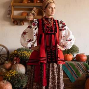 Korsetka Kersetka &quot;Kvitka&quot; Ukrainian traditional outerwear, sleeveless replica