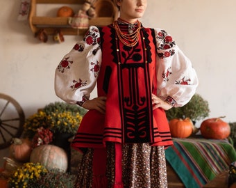 Korsetka Kersetka "Kvitka" Ukrainian traditional outerwear, sleeveless replica