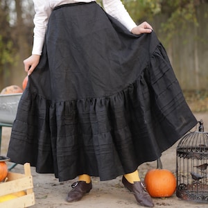 Sottoveste nera "Gibson girl" in stile vittoriano edoardiano