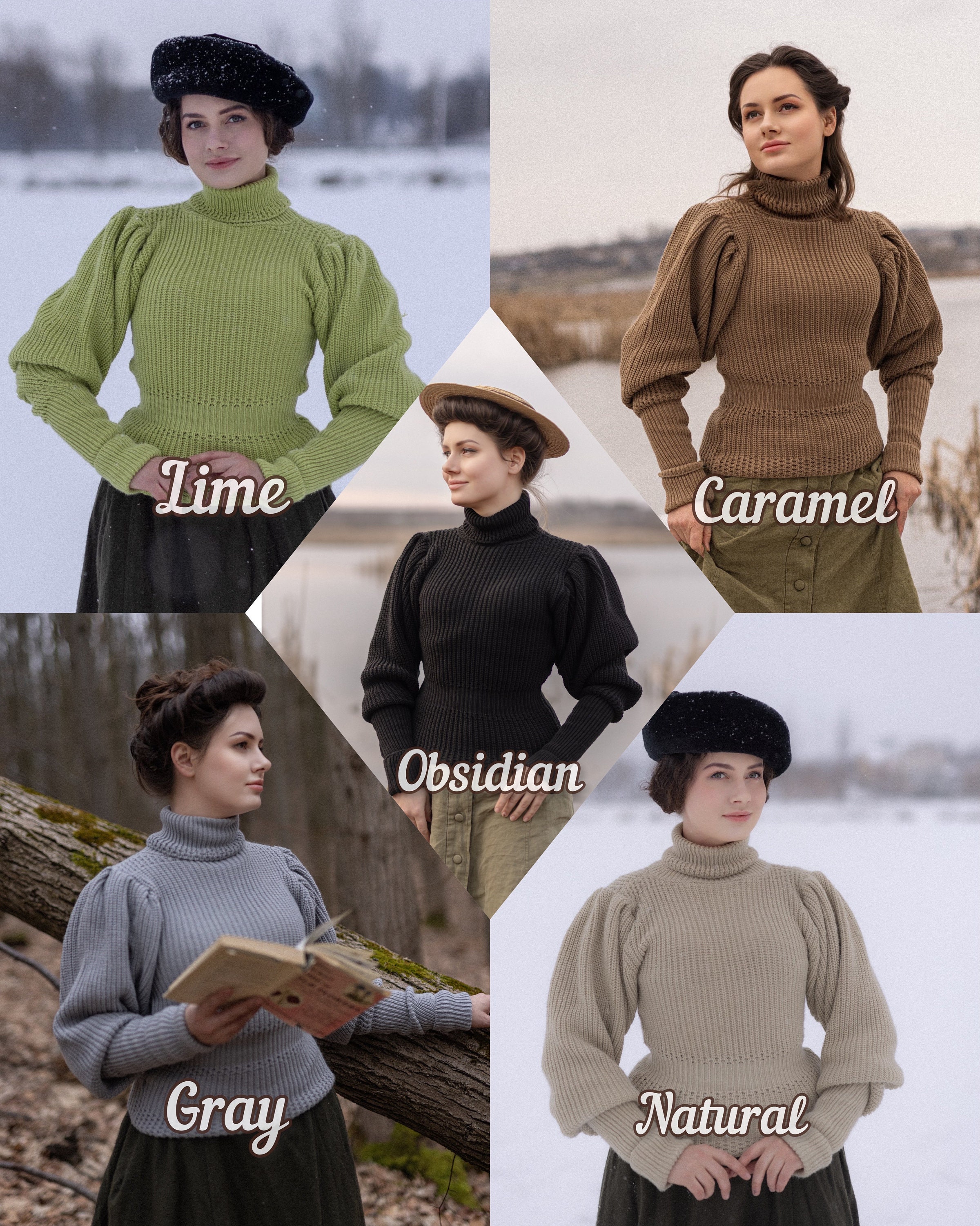Edwardian Bicycle Sweater, Wool Blend Jumper, Historical Knitwear