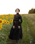 Dress "Lily Elsie" (blouse and skirt) in black in edwardian victorian style product logo