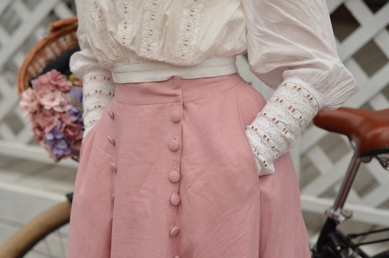 Skirt Beatrix Vintage Style Skirt, Edwardian Gibson Girl Skirt with pockets image 5