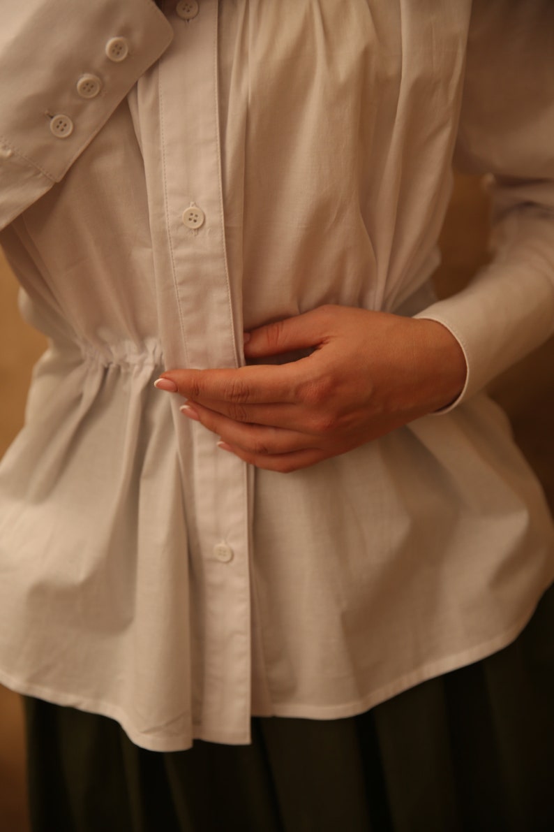 Blouse Suffragette in white in edwardian victorian style imagem 6