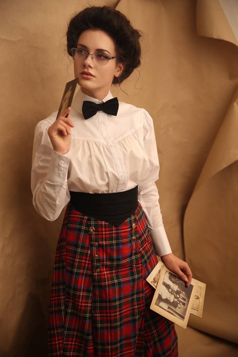 Blouse Suffragette in white in edwardian victorian style imagem 1