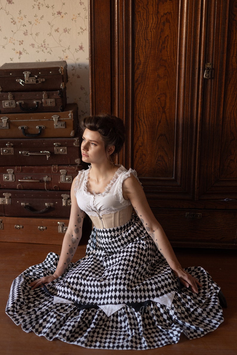 Petticoat Harlequin in Edwardian Victorian style zdjęcie 6