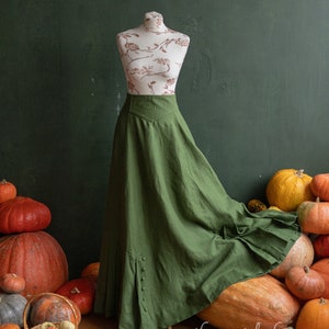 Skirt "Anne" with adjustable belt  in Vintage Style, Edwardian Gibson Girl Skirt with pockets