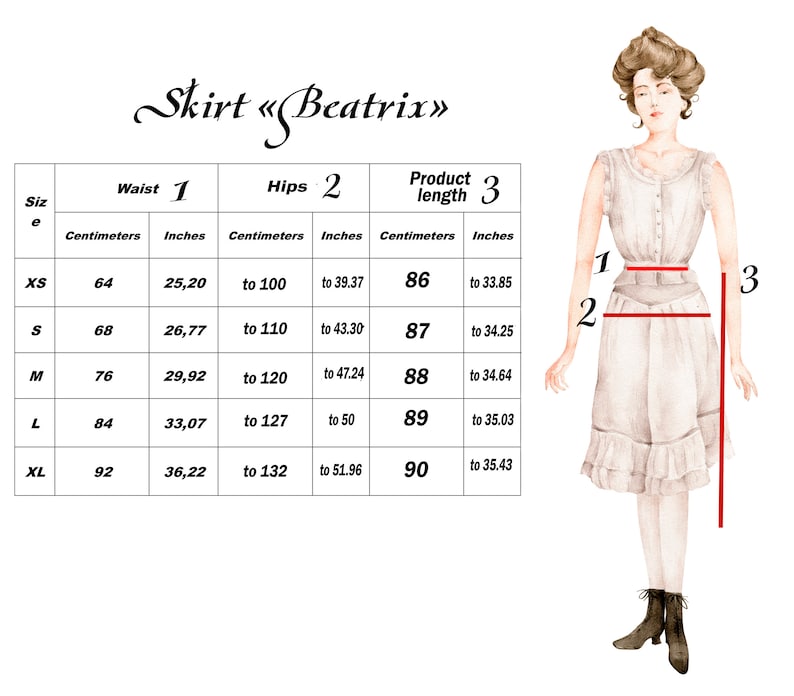 Skirt Beatrix Vintage Style Skirt, Edwardian Gibson Girl Skirt with pockets image 9