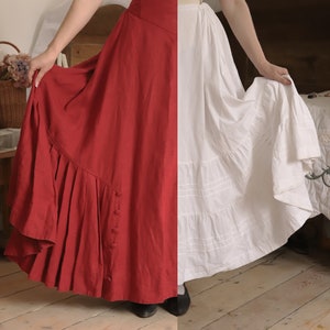 Set Skirt &quot;Anne&quot; and Cotton Petticoat &quot;Gibson girl&quot; in Edwardian vintage style