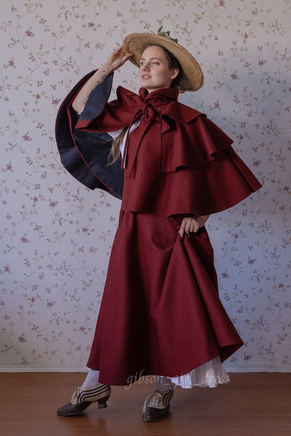 総合福袋 and Skirt - Set Cape Vintage Victorian Edwardian WOOL in ジャケット・アウター