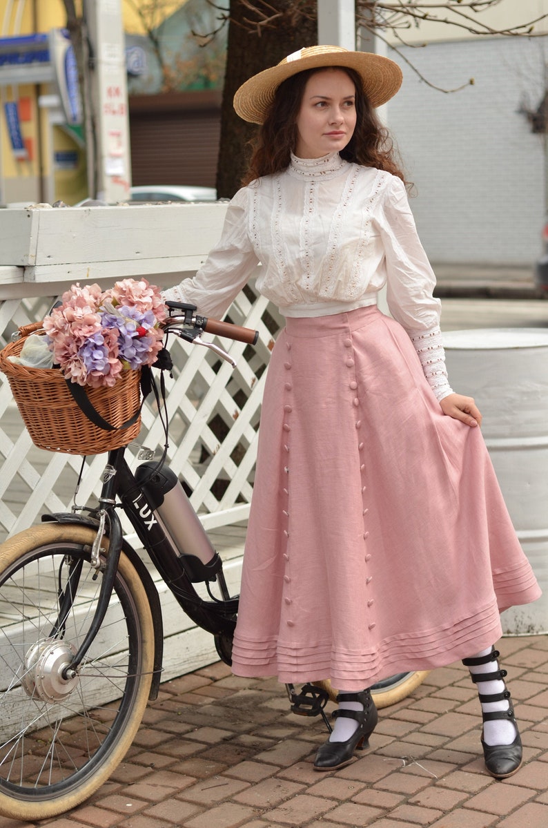 Skirt Beatrix Vintage Style Skirt, Edwardian Gibson Girl Skirt with pockets image 1