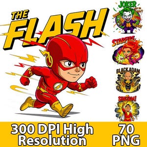 Superhero T-Shirt Designs PNG, 300 DPI High Resolution, Printable Digital Art for Clothing, Sublimation, and Crafting