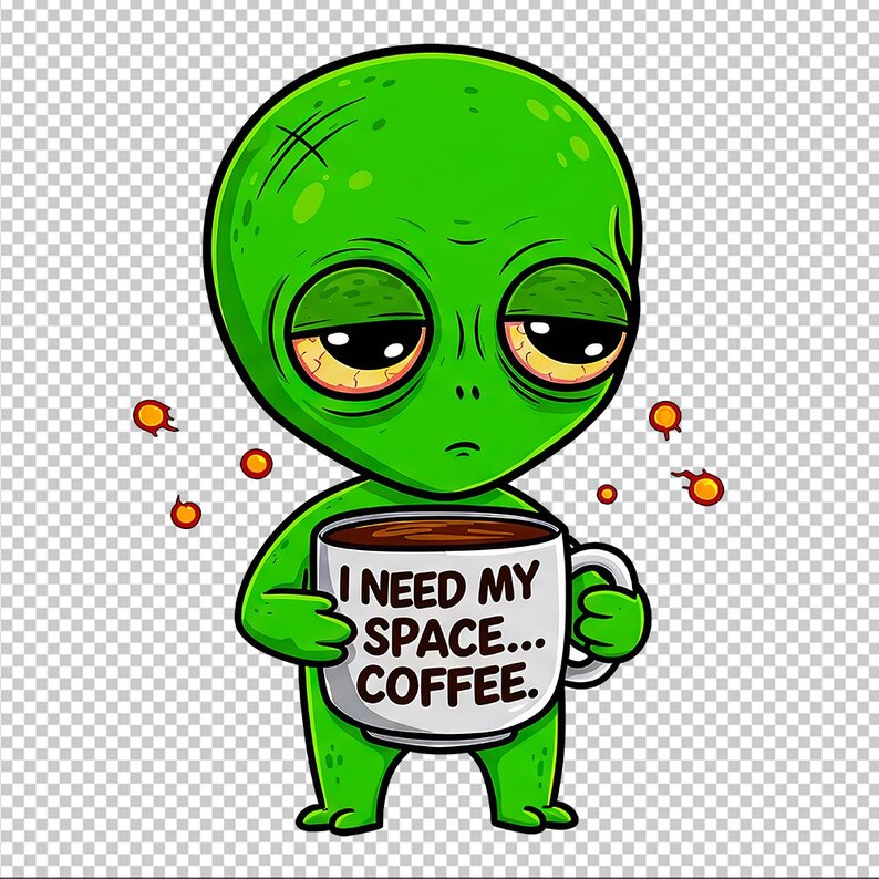 Retro Alien UFO PNG Clipart for Sci-fi Art Projects, Vintage Space ...
