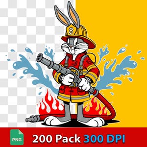Bugs Bunny T-Shirt Designs Bundle - 200 High-Res PNG Files (300 DPI) - Instant Download - Vintage Cartoon, Looney Tunes, Rabbit Graphic Tee