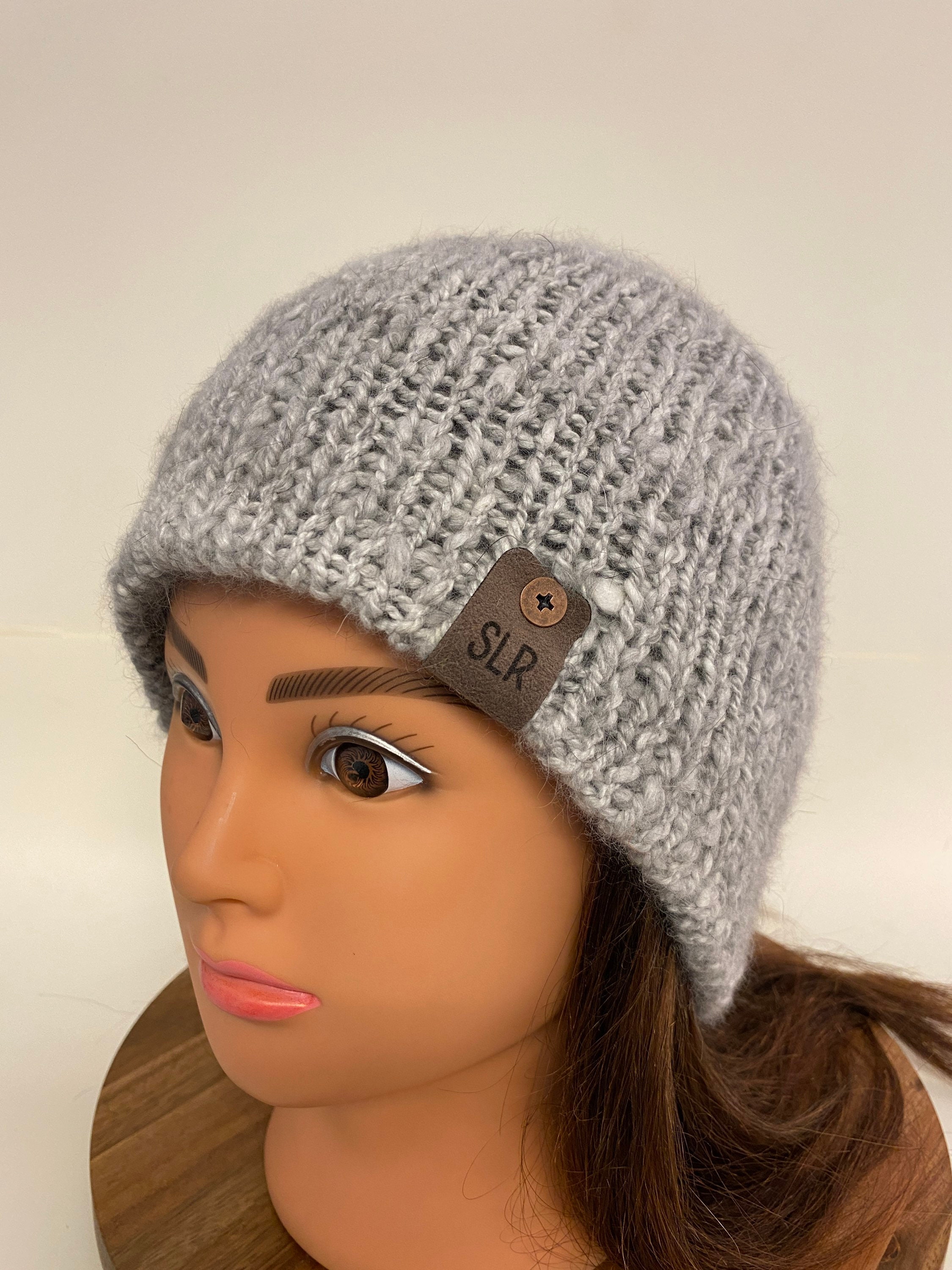 Soft Cashmere Feel Angora Blend Reversible Slouchy Knit Beanie Hat Slouchy Knit Beanies Winter Hats For Women Men Soft Warm  main image 2