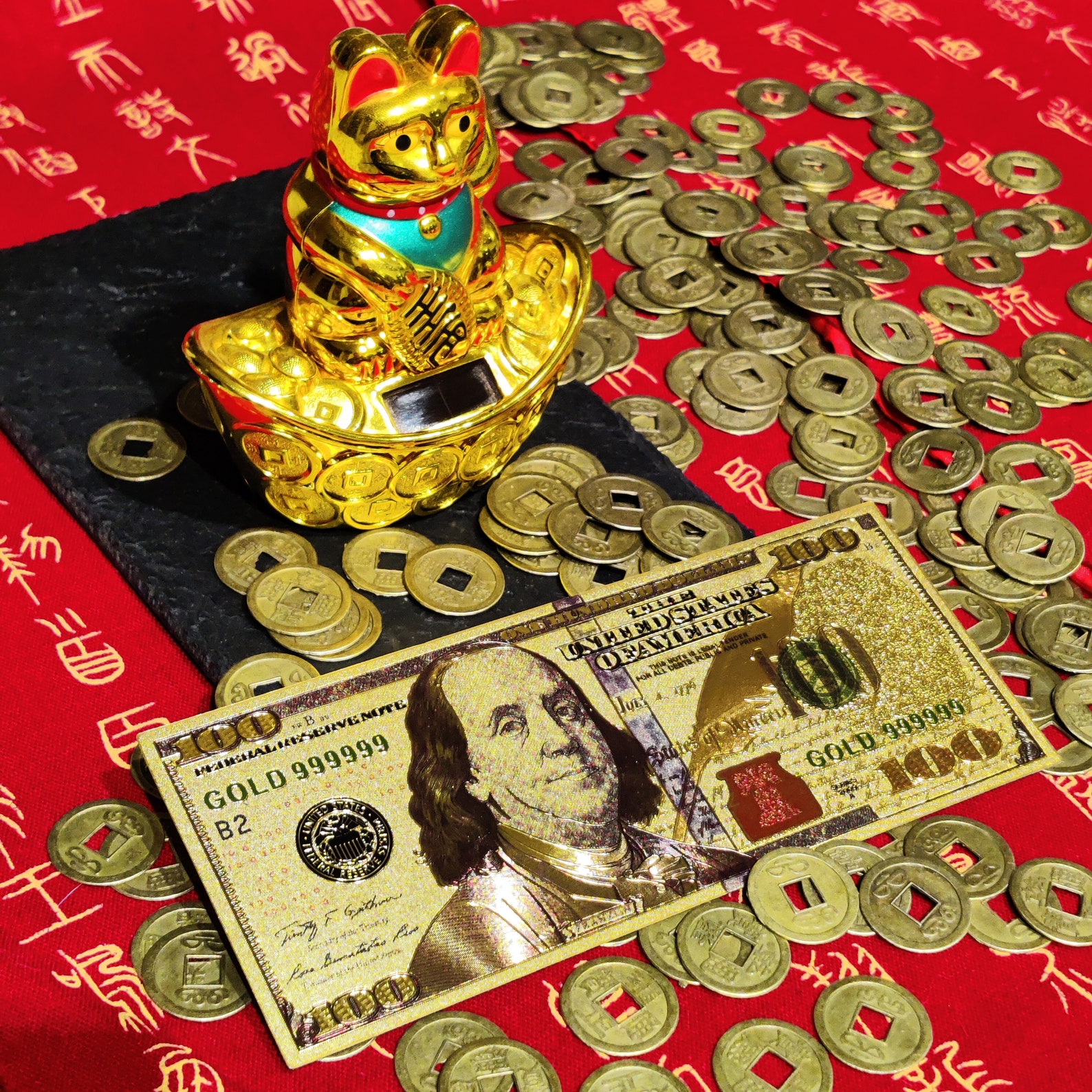 GOLDEN 100 DOLLARS BILL good luck gift and money Etsy