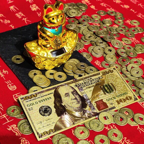 GOLDEN 100 DOLLARS BILL good luck gift and money Etsy
