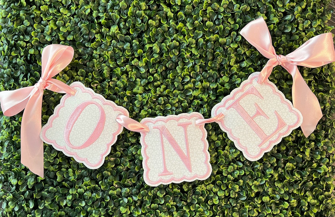 One Embroidered ONE Embroidered Birthday Banner! - Etsy