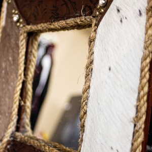 Espejo occidental Rawhide hecho a mano | Etsy