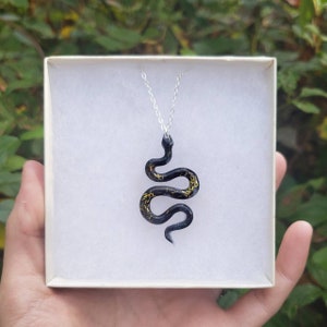 Black and Gold Snake Necklace