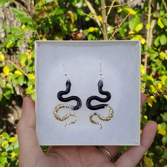 Etsy store snake earrings