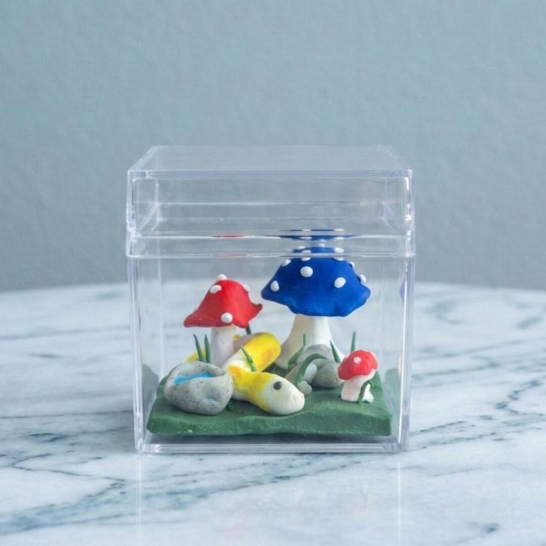 Python Clay Pied Ball Python Miniature Clay Terrarium With Mushroom - Etsy