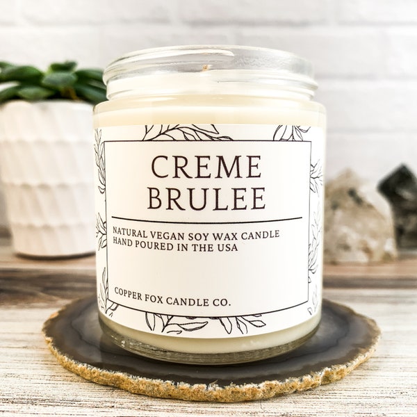 Creme Brulee Soy Candle, Aromatherapy Candles, Vegan Candle, Natural Soy Wax, Hand-Poured, Handmade, Gift For Her, Anniversary Gift, Baking