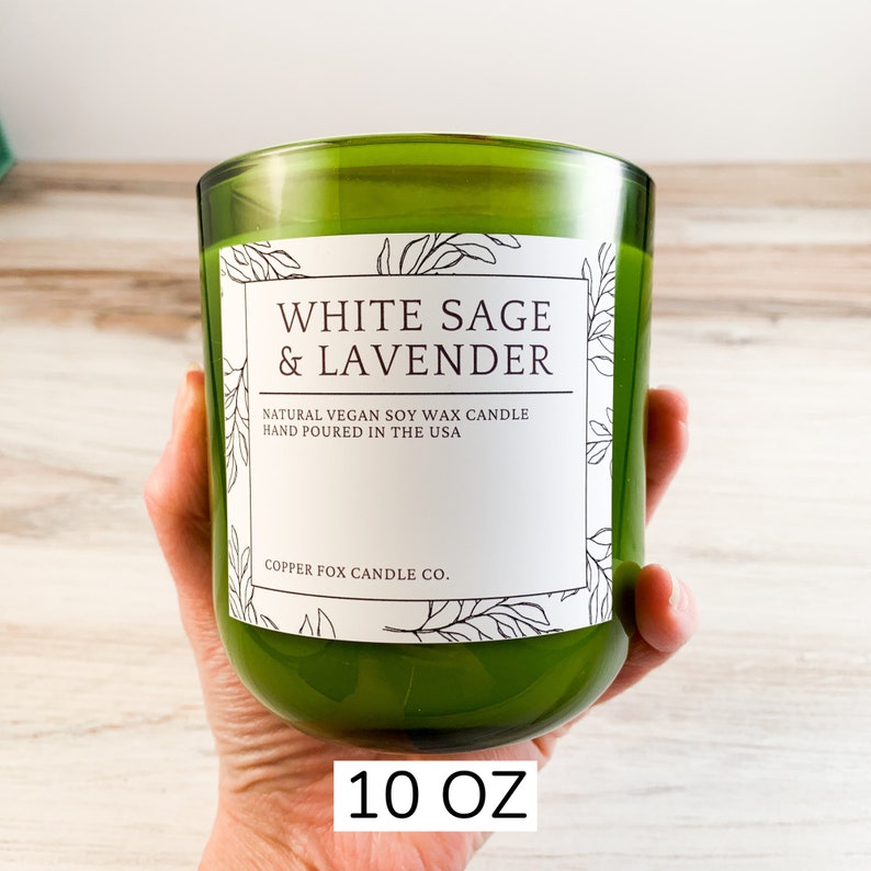 White Sage & Lavender Soy Candle, Aromatherapy Candles, Vegan Candle, Natural Soy Wax, Hand-Poured, Handmade, Gift For Her, Anniversary Gift
