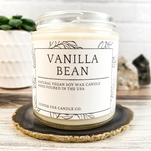 Vanilla Bean Soy Candle, Aromatherapy Candles, Vegan Candle, Natural Soy Wax, Hand-Poured, Handmade, Gift For Her, Anniversary Gift, Baking