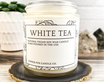 White Tea Soy Candle, Aromatherapy Candles, Vegan Candle, Natural Soy Wax, Hand-Poured, Handmade, Gift For Her, Anniversary Gift, For Him