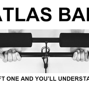 ATLAS BAR Ergonomic Exercise Cable Attachment. Fitness Home Gym Workout Equipment. New Pads Included!