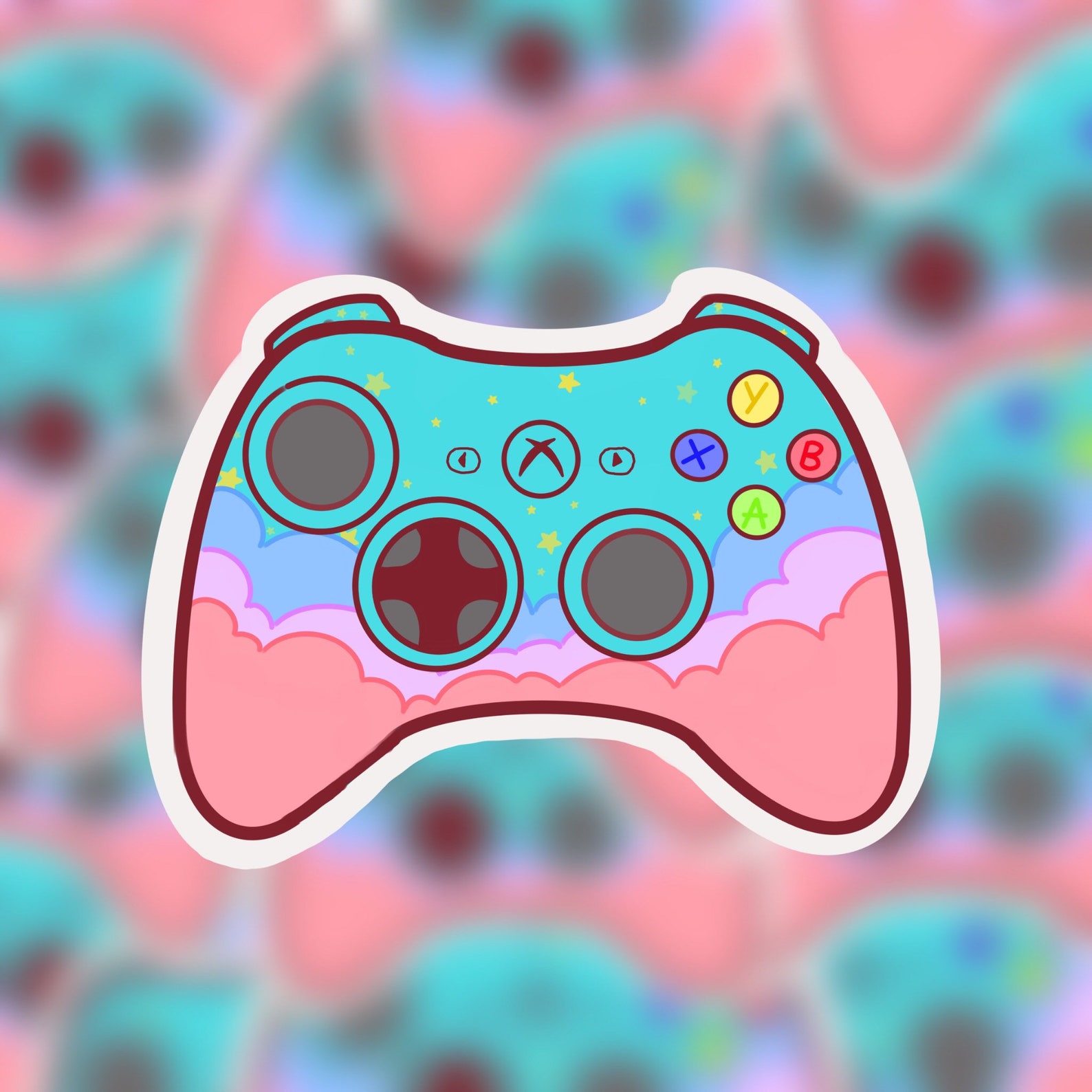 Xbox controller sticker Aesthetic cloud edition Etsy