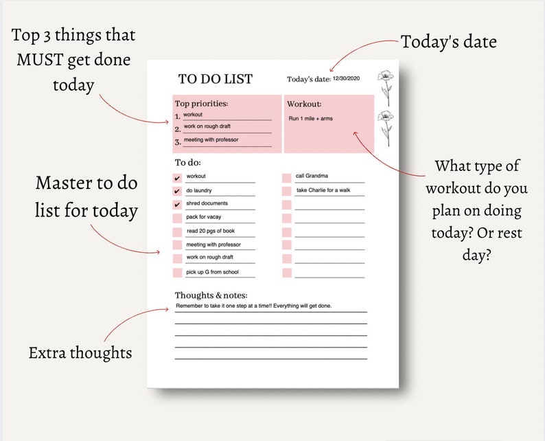 IPad Hourly Planner, Printable to Do List, Goal Planner, Student