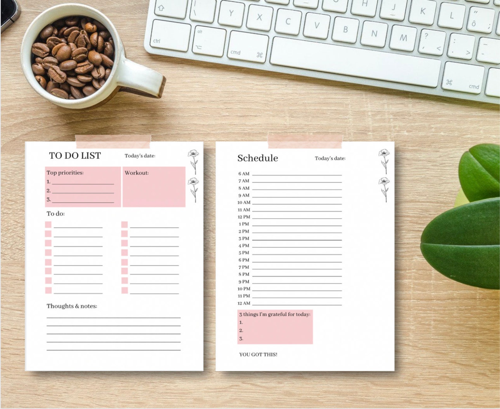 IPad Hourly Planner, Printable to Do List, Goal Planner, Student