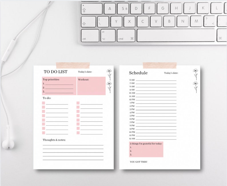 IPad Hourly Planner, Printable to Do List, Goal Planner, Student