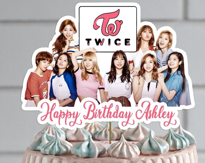 INSTANT DOWNLOAD Personalised Name Kpop Girl Group Twice Cake Topper ...