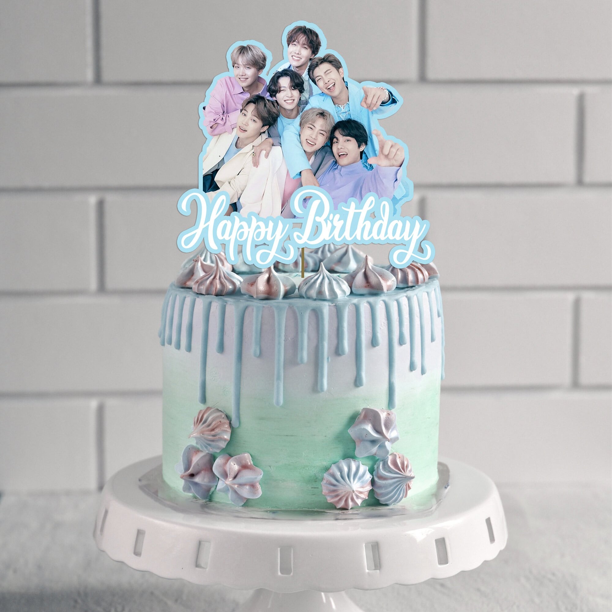 printable personalised bts kpop cake topper birthday bts etsy