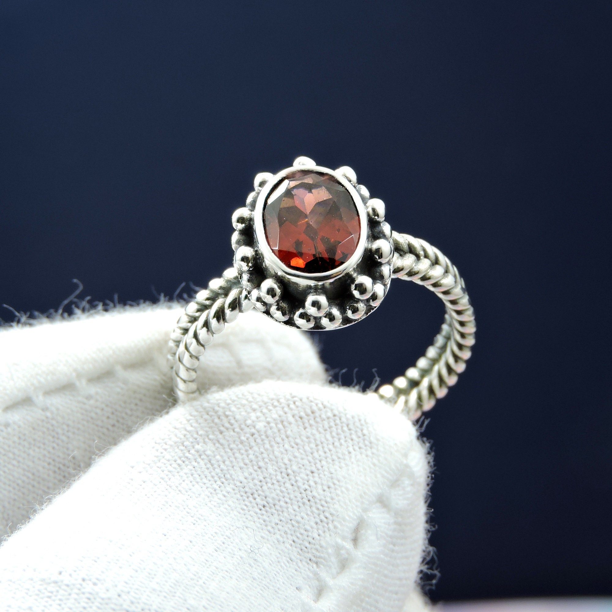 Natürliche Granat Ring handgemachte Silber Ring 925 Sterling | Etsy