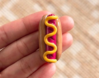 Large Hot Dog Clay Magnet