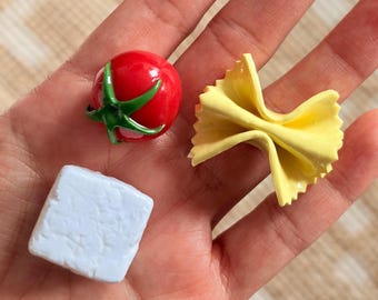 Tomato Pasta Salad Clay Magnet Set