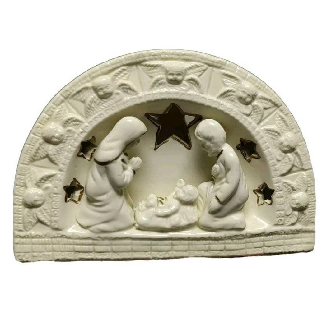 VINTAGE NATIVITY SCENE Candle Holder1998 Etsy