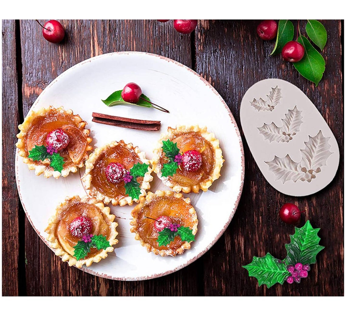HOLLY LEAVES MOLD Satin Silicone / Crafts / Resin Art / Etsy