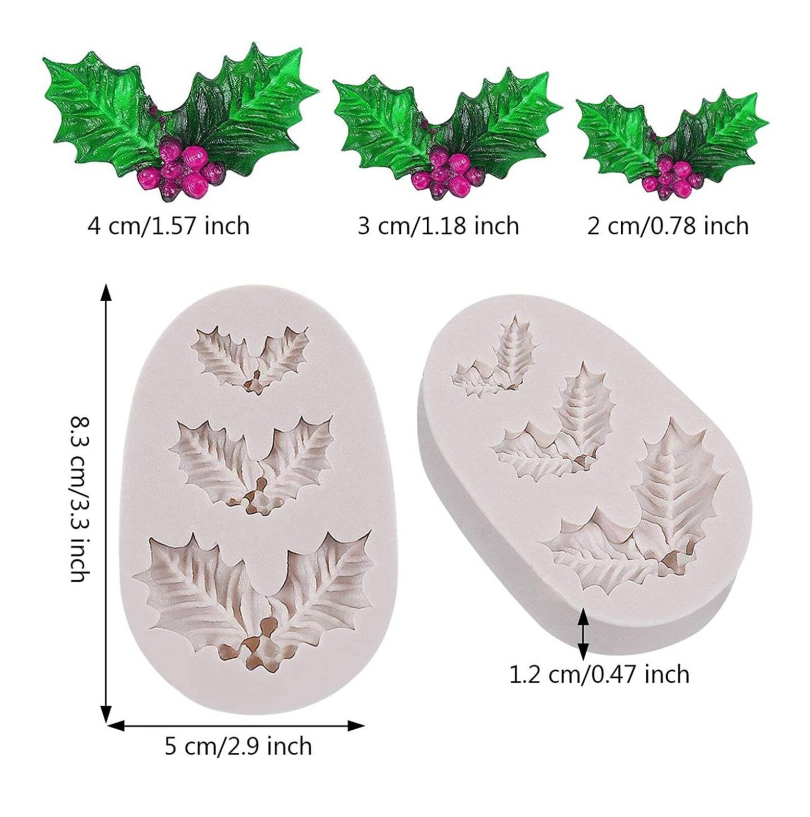 HOLLY LEAVES MOLD Satin Silicone / Crafts / Resin Art / Etsy