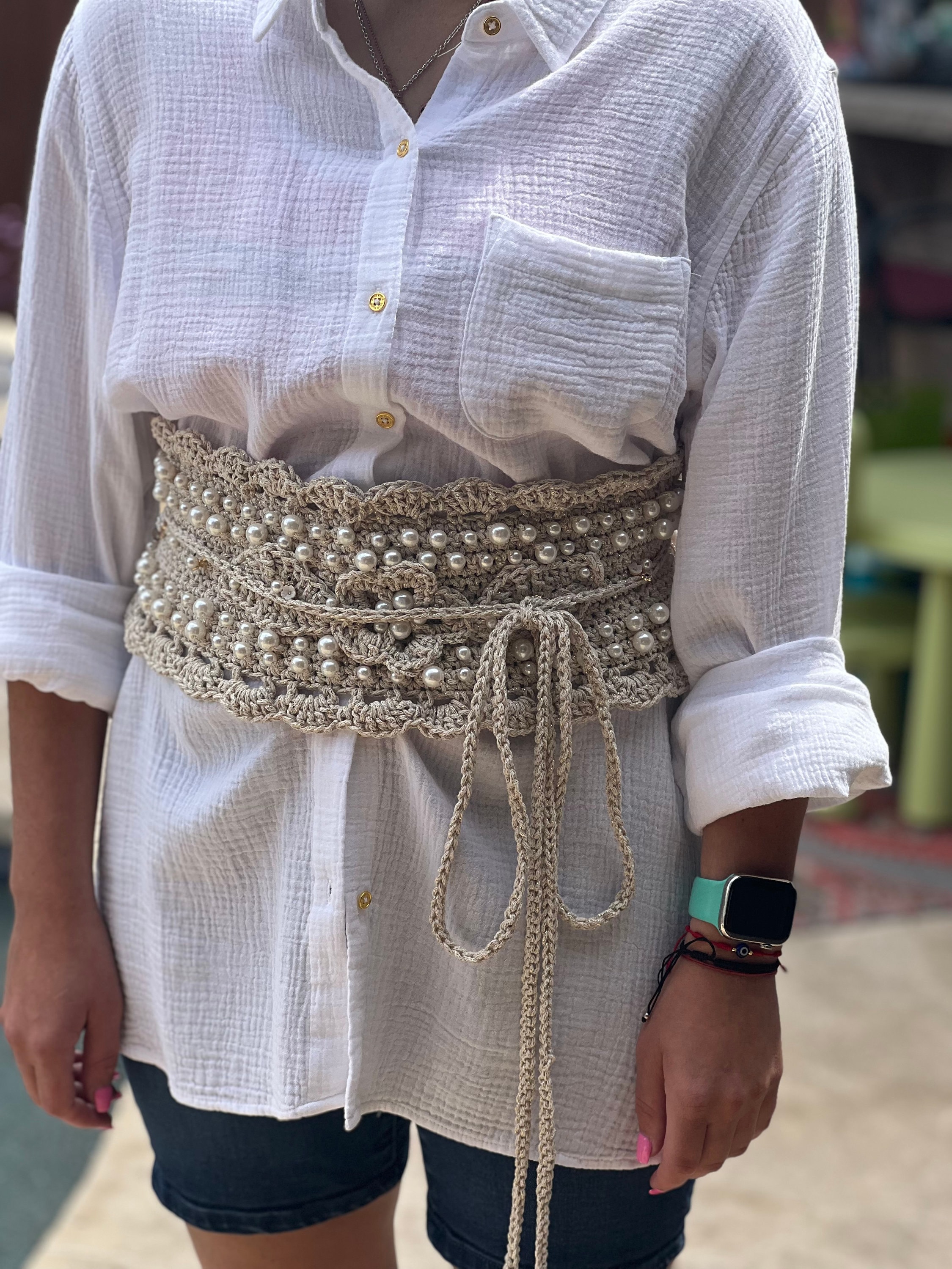 Wide crochet belt- different colors