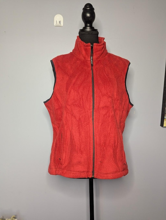 Eddie Bauer, Vintage Eddie Bauer Polartec Fleece Vest Red Women's Large Made In Canada