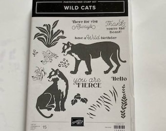 Gently Used! Wild Cats Cling and Dies Set Also Comes with Matching Paper | Cards | Crafts | Stamps | Scrapbooking