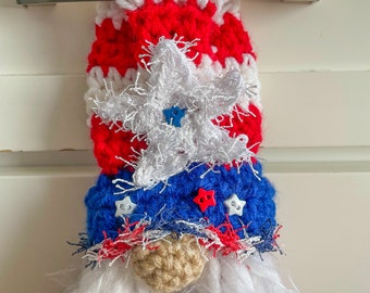 PATRON AU CROCHET - Porte-serviettes Gnome Stars 'n Stripes